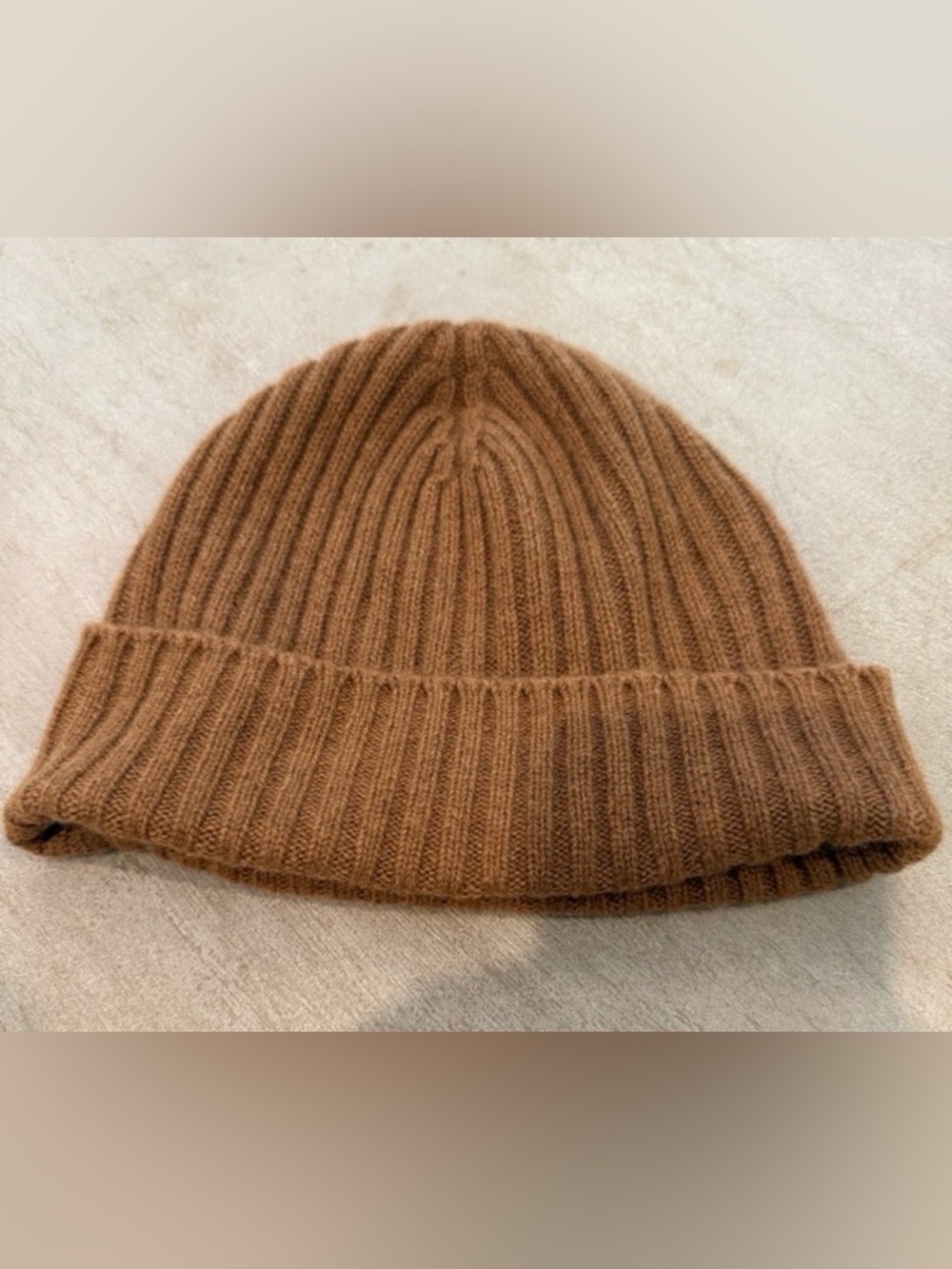 Men's Ribbed Knit Beanie - Brown